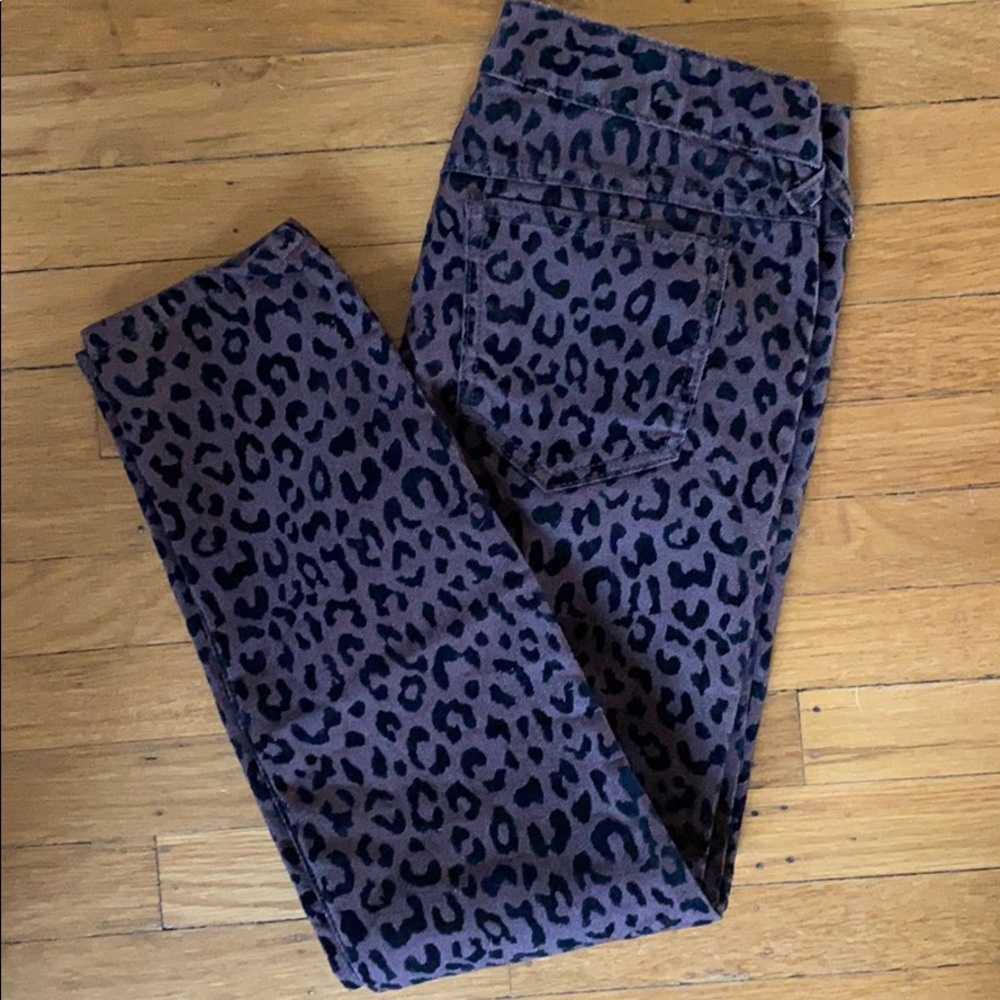 Free People+Leopard Print Pants+Sz 27
